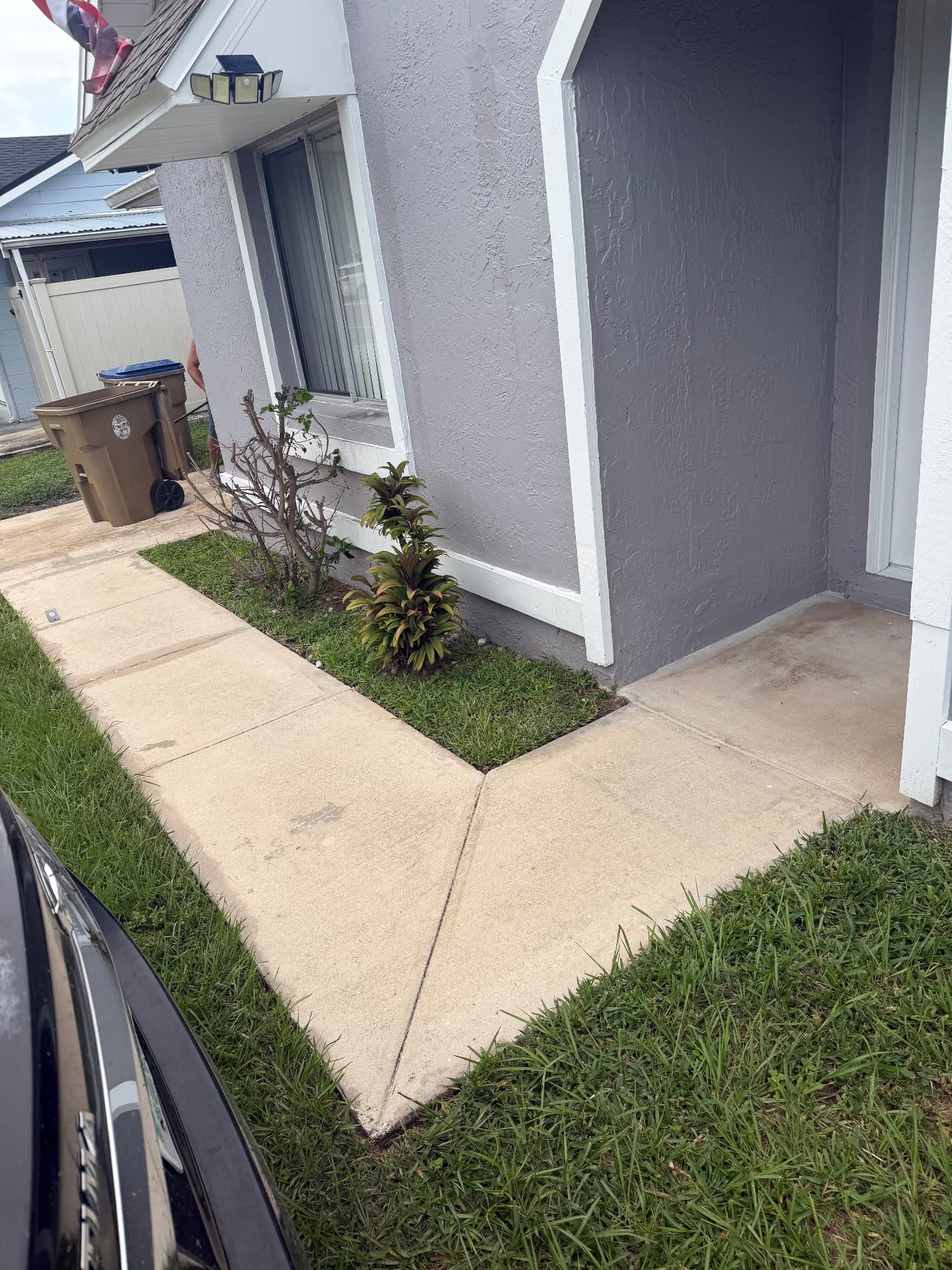 Entryway pressure wash after