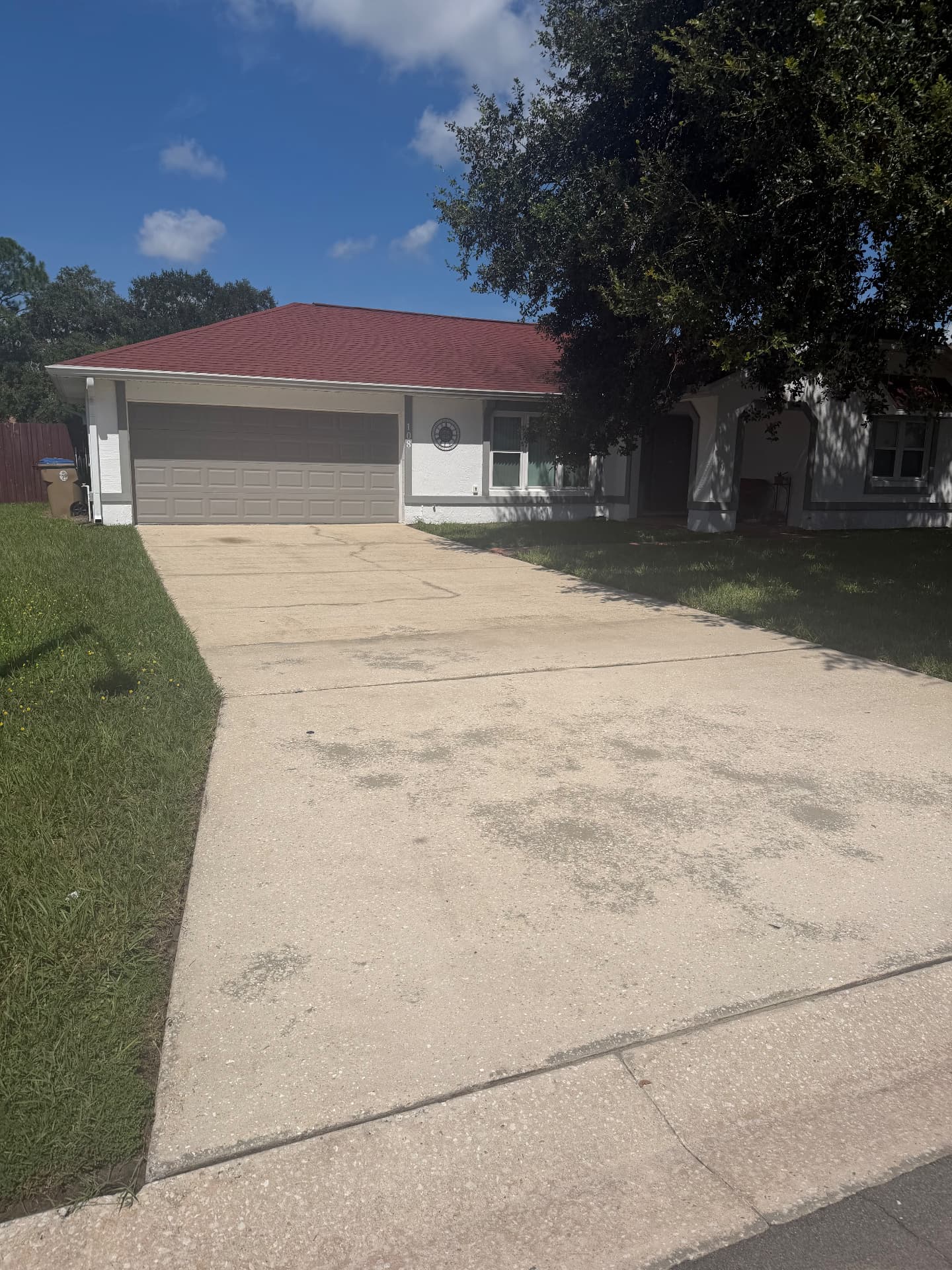 Concrete driveway pressure wash after