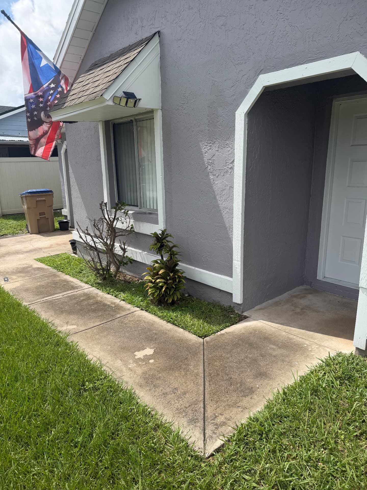 Entryway pressure wash before