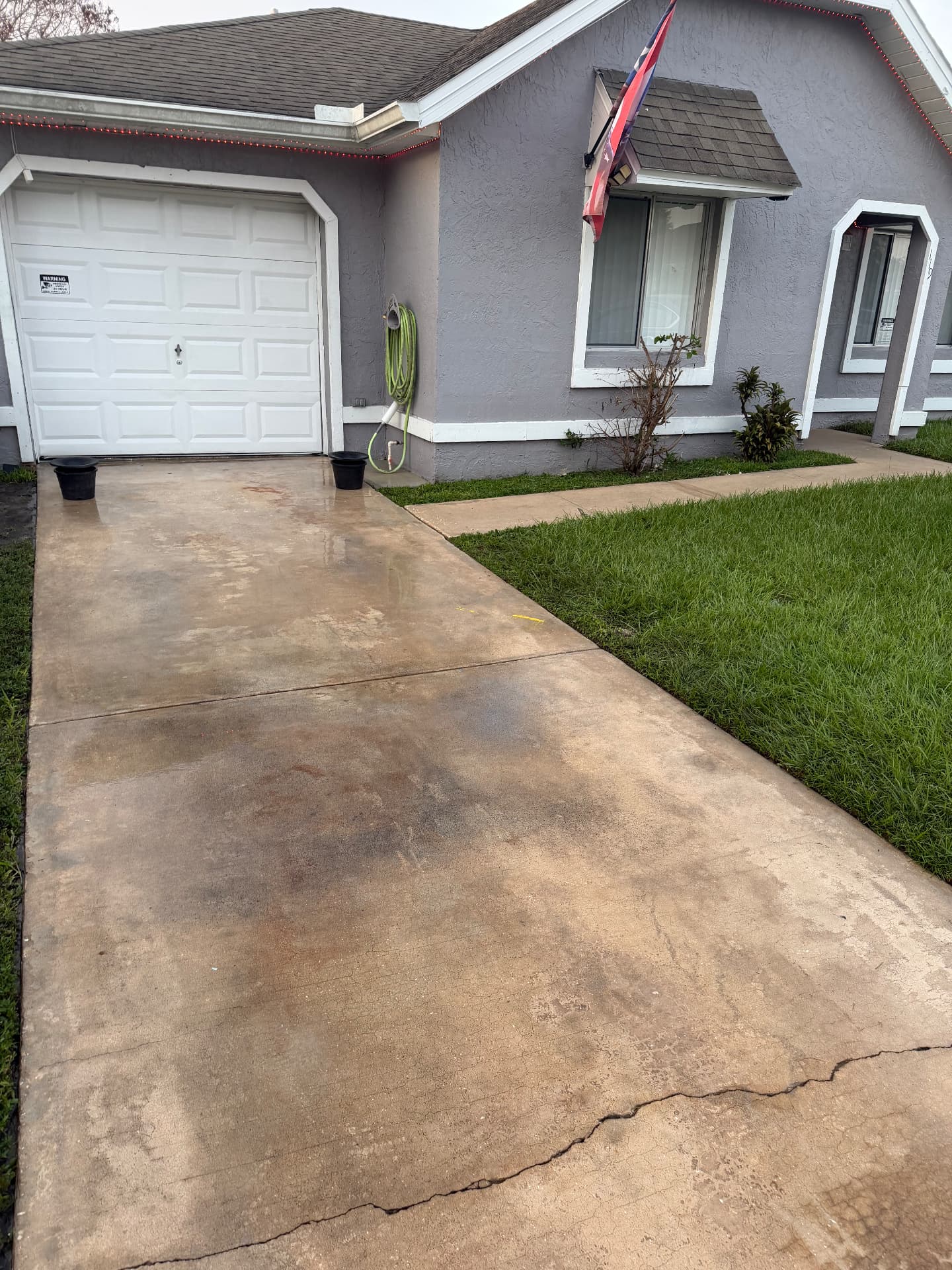 Driveway pressure wash after